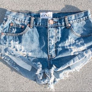 One Teaspoon Bandits Denim Shorts